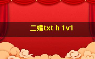 二婚txt h 1v1